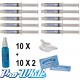 Pack 10 kits: 10x10ML gel + 10 gouttières + 20 lingettes + 1 spray 60ML 