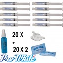 Pack 10 kits: 10x10ML gel + 20 gouttières + 40 lingettes + 1 spray 60ML 